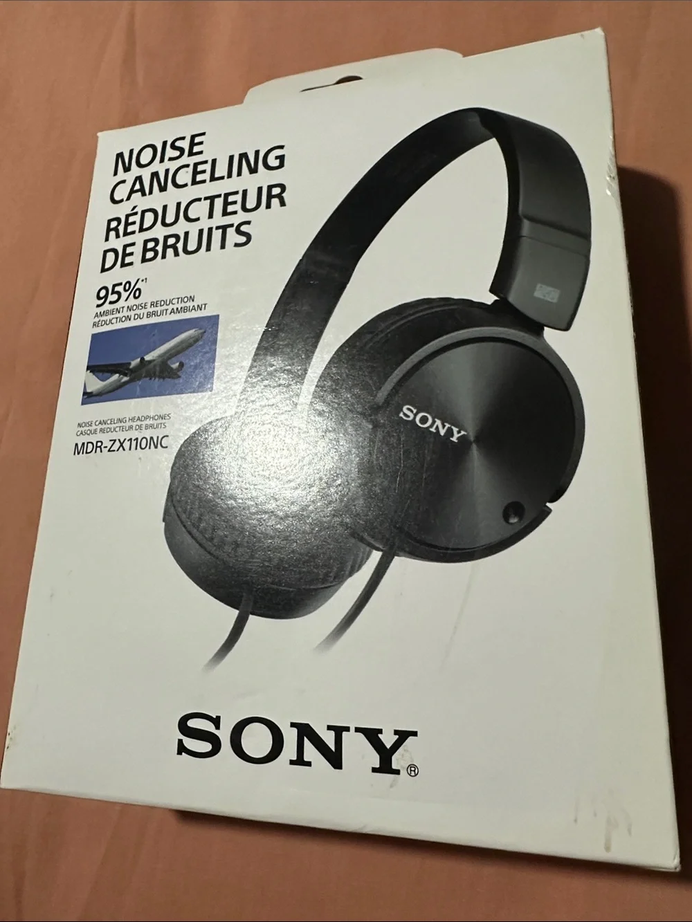 NWT Sony Black Over-Ear Noise Cancelling Headphones (MDR-ZX110NC)